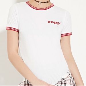 Oops! Ringer tee shirt